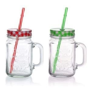 2 Piece Glass Jars Cup Mugs